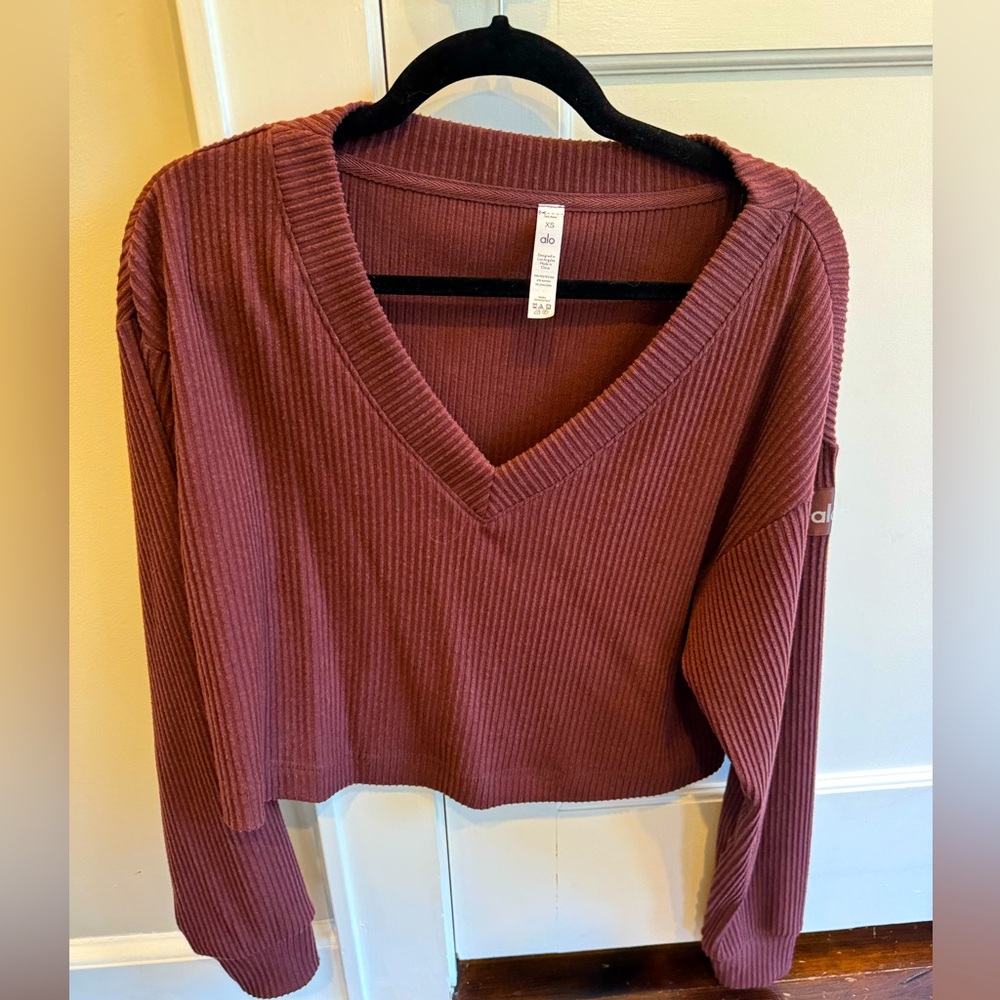 All Yoga Maroon Cropped Vneck never worn!